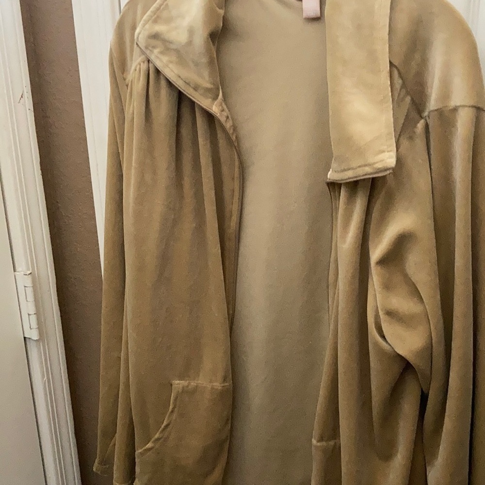 WHITE stag zip front velour jacket 4x